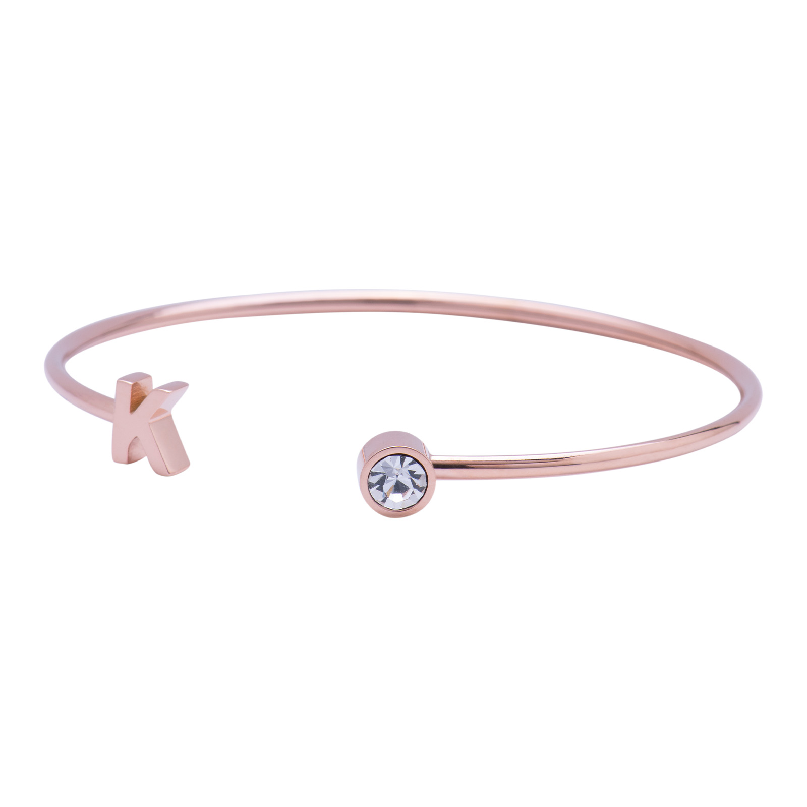 Foto 3 pulgar | Pulsera tipo Brazalete LuckyLy Baño de Oro Rosa 18k Sonia Letra K para Mujer