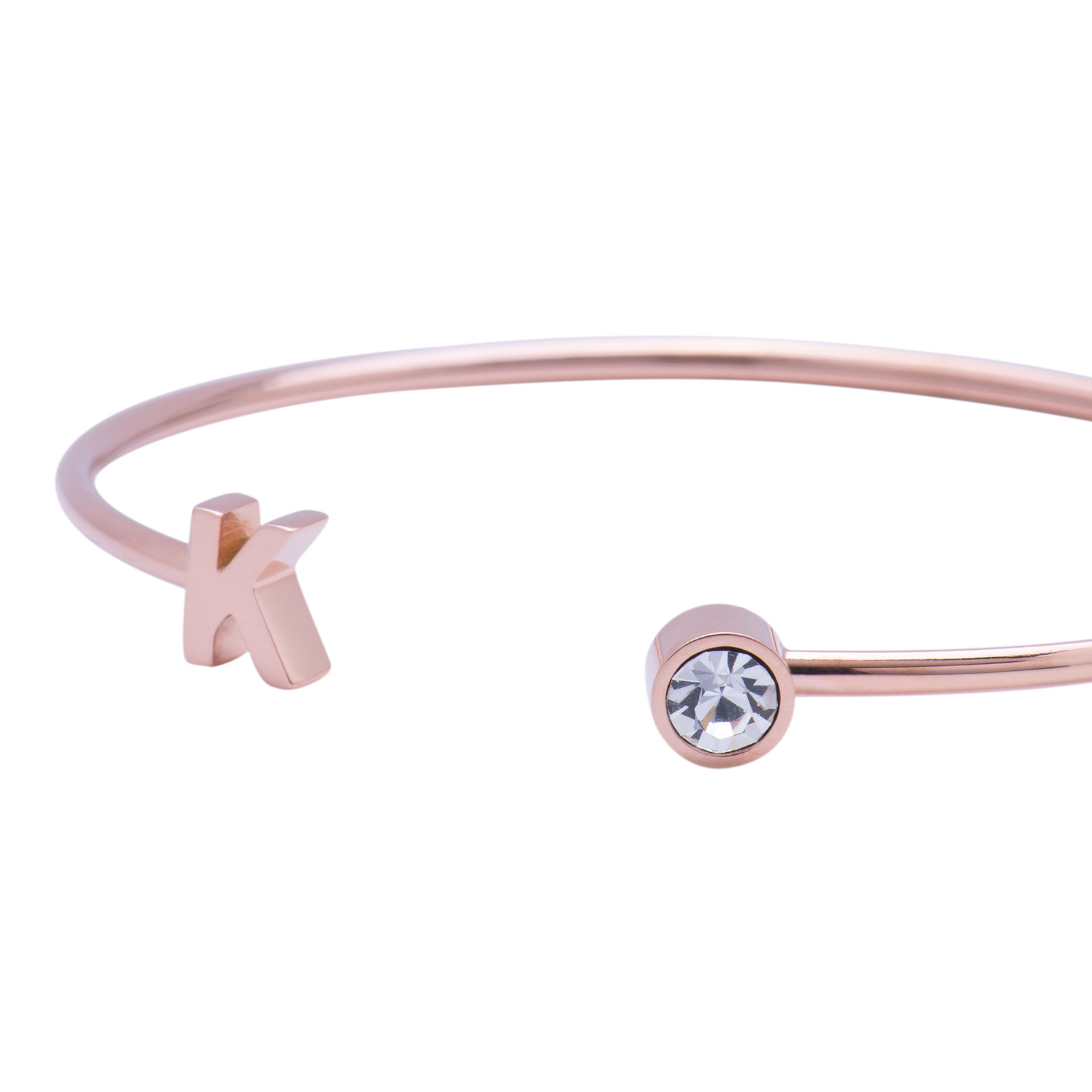 Foto 4 pulgar | Pulsera tipo Brazalete LuckyLy Baño de Oro Rosa 18k Sonia Letra K para Mujer