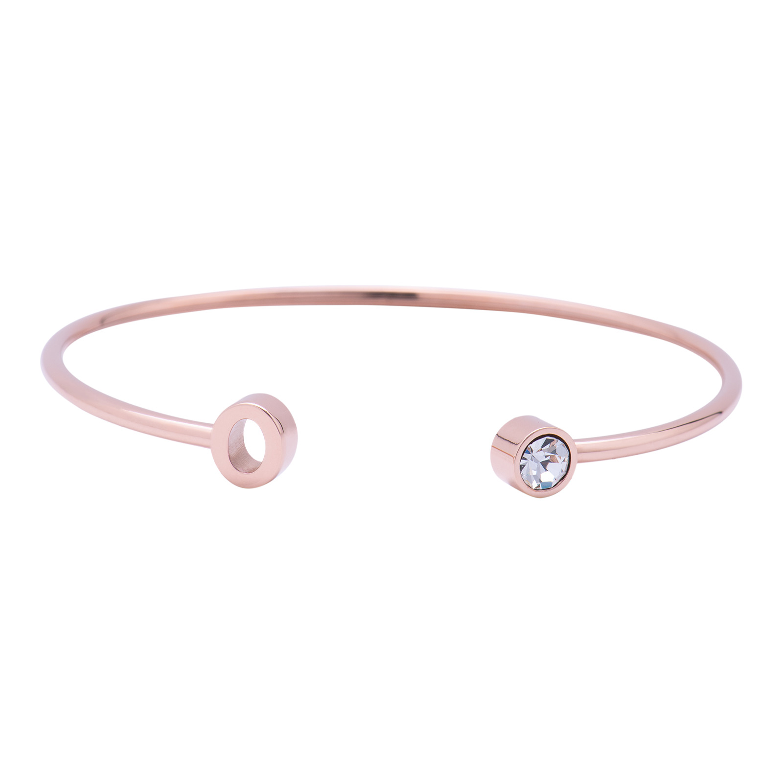 Foto 2 pulgar | Pulsera tipo Brazalete LuckyLy Baño de Oro Rosa 18k Sonia Letra O para Mujer