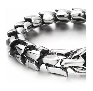 Foto 3 | Pulsera De Hombre Cabeza De Dragón Con Nórdico 22 Cm Plata