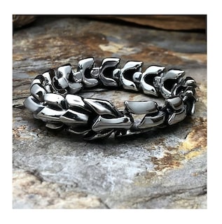 Foto 4 | Pulsera De Hombre Cabeza De Dragón Con Nórdico 22 Cm Plata