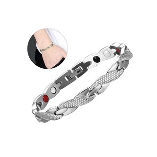Foto 2 | Pulseras Belug Magnéticos de Desintoxicación color Plata y Negro para Mujer