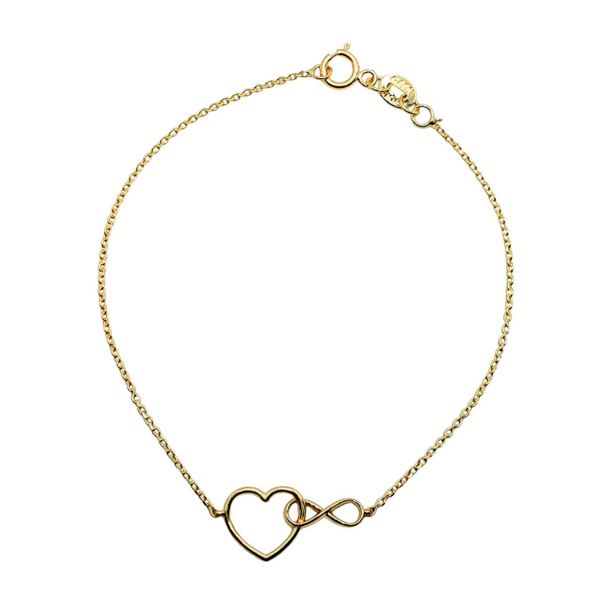 Pulsera Corazón Infinito Crixus Joyería Oro 10K