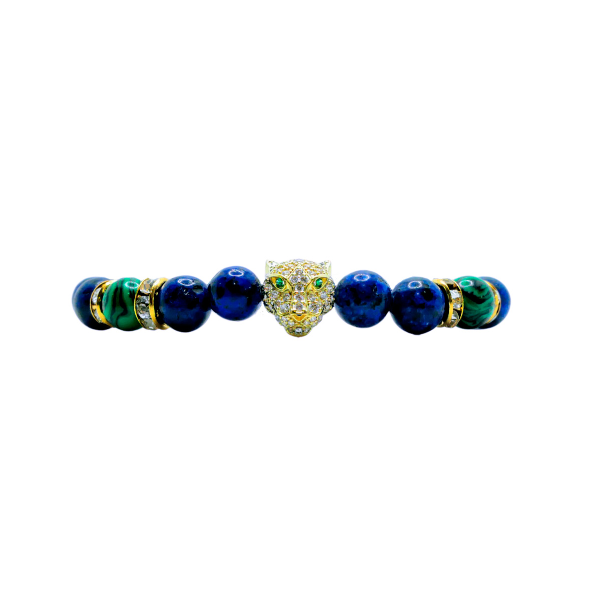 Pulsera Jaguar de Piedra Lapislázuli y Malaquita