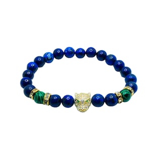 Foto 2 | Pulsera Jaguar de Piedra Lapislázuli y Malaquita