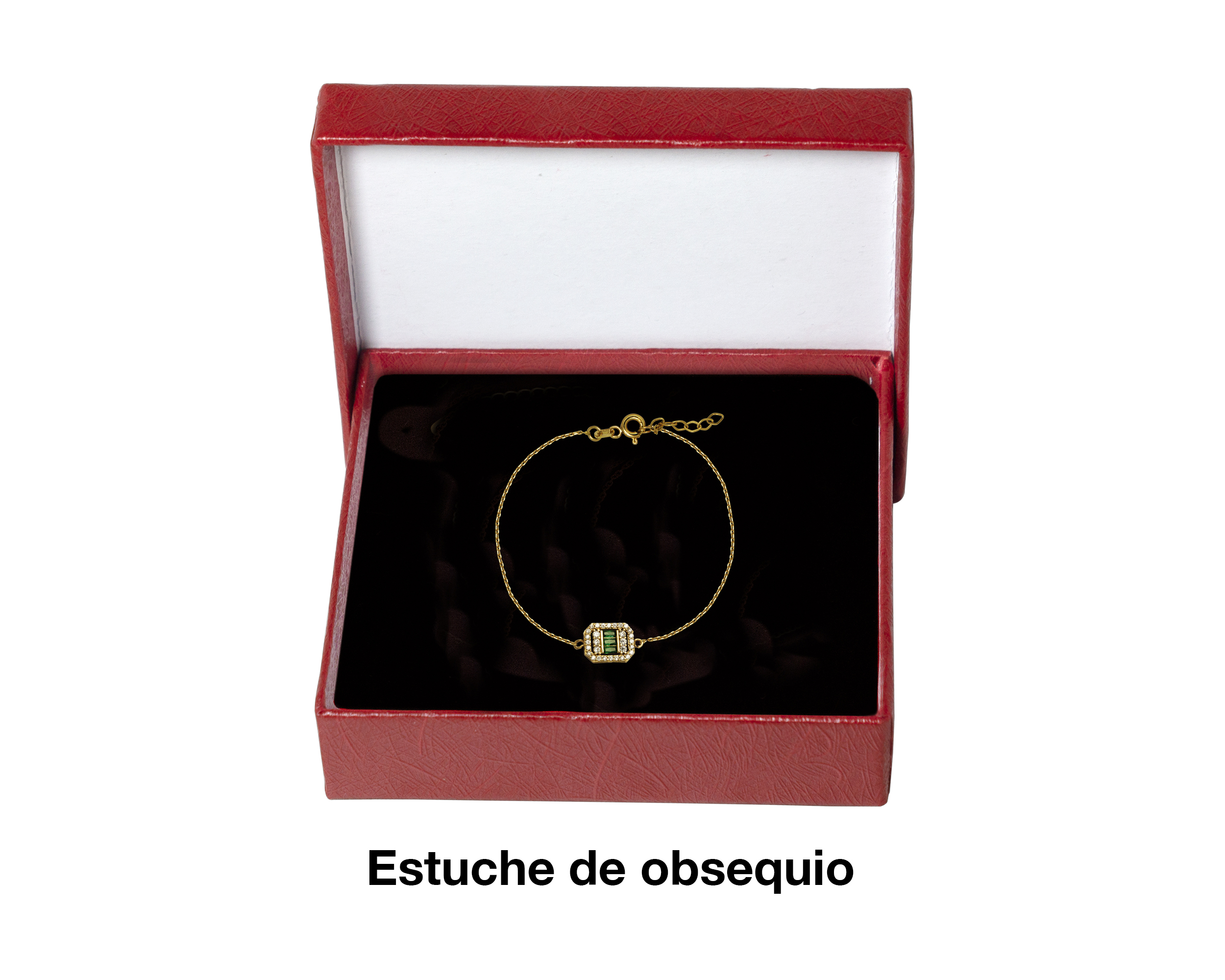 Foto 4 pulgar | Pulsera Horoz de Oro 10k Baguette Verde