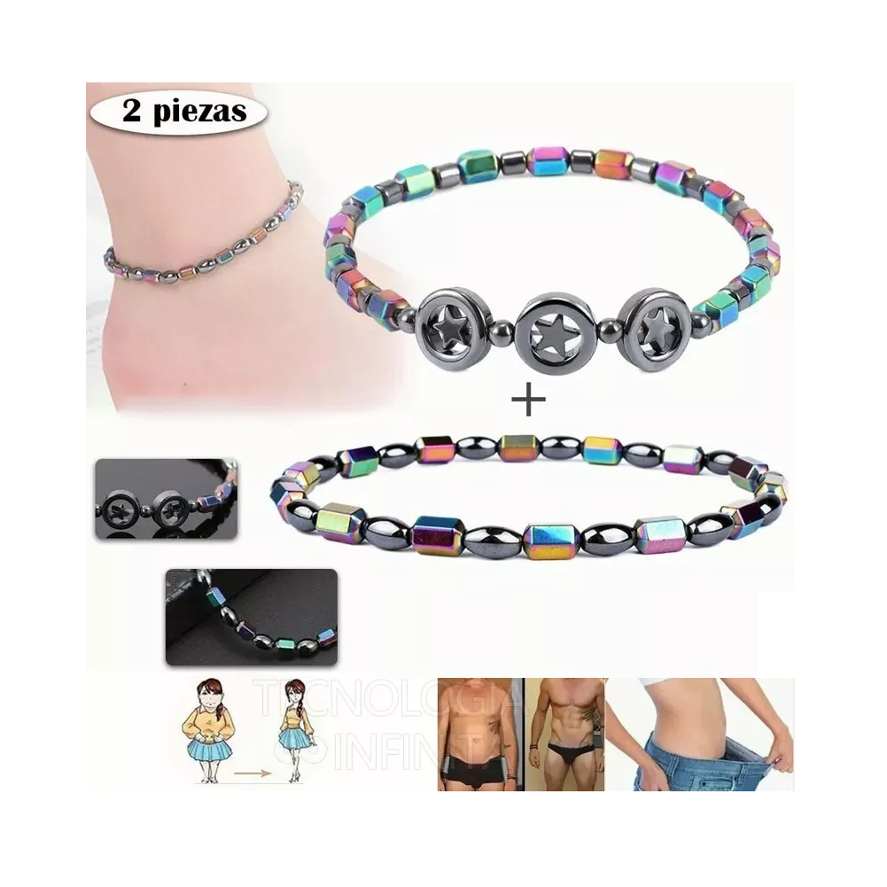 Foto 2 | Pulsera Tobillera Para Bajar Peso Magnética + Anklet, 2 Pcs