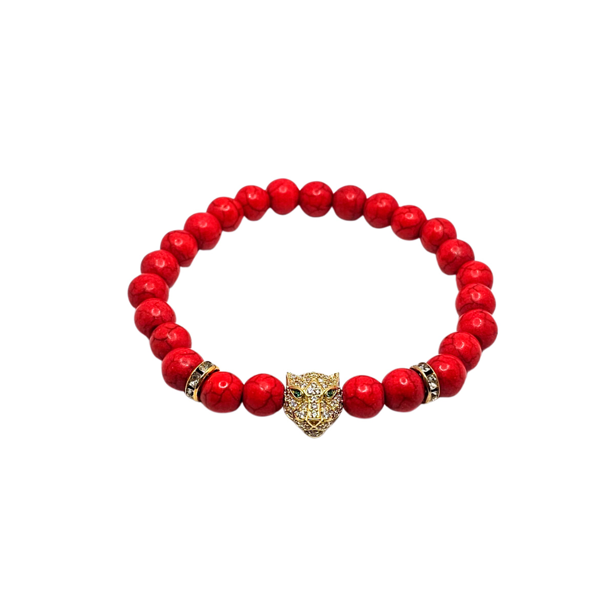 Pulsera Roja Jaguar Piedra Zirconia