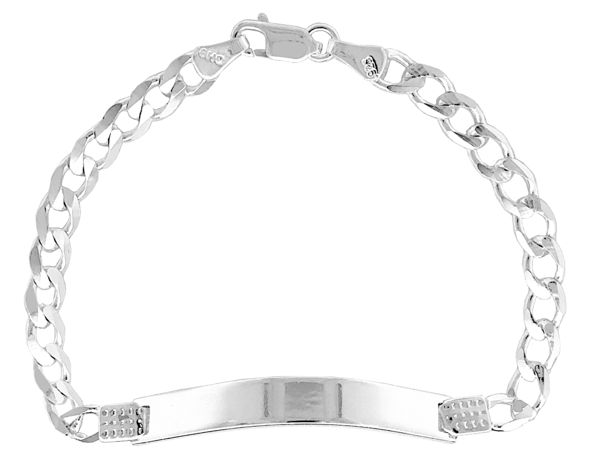 Pulsera de Placa Plata 925 Horoz Cp560 Barbada 18 cm