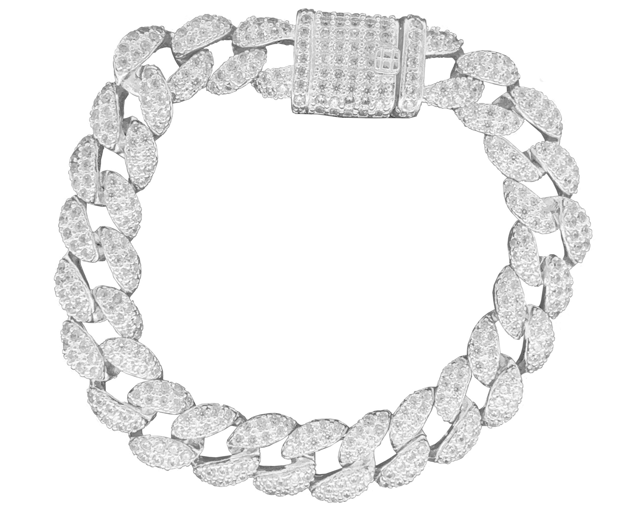 Pulsera Circonias Full Iced Horoz Plata 925 18 cm $3,949