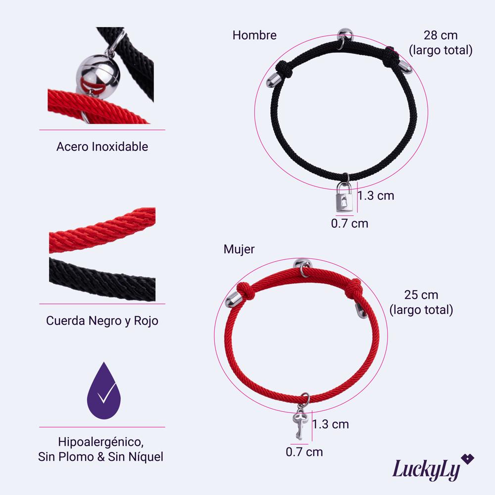 Foto 7 pulgar | Pulseras Para Pareja Magnéticas, Pulseras De Hombre Y Mujer Luckyly, Modelo Tala
