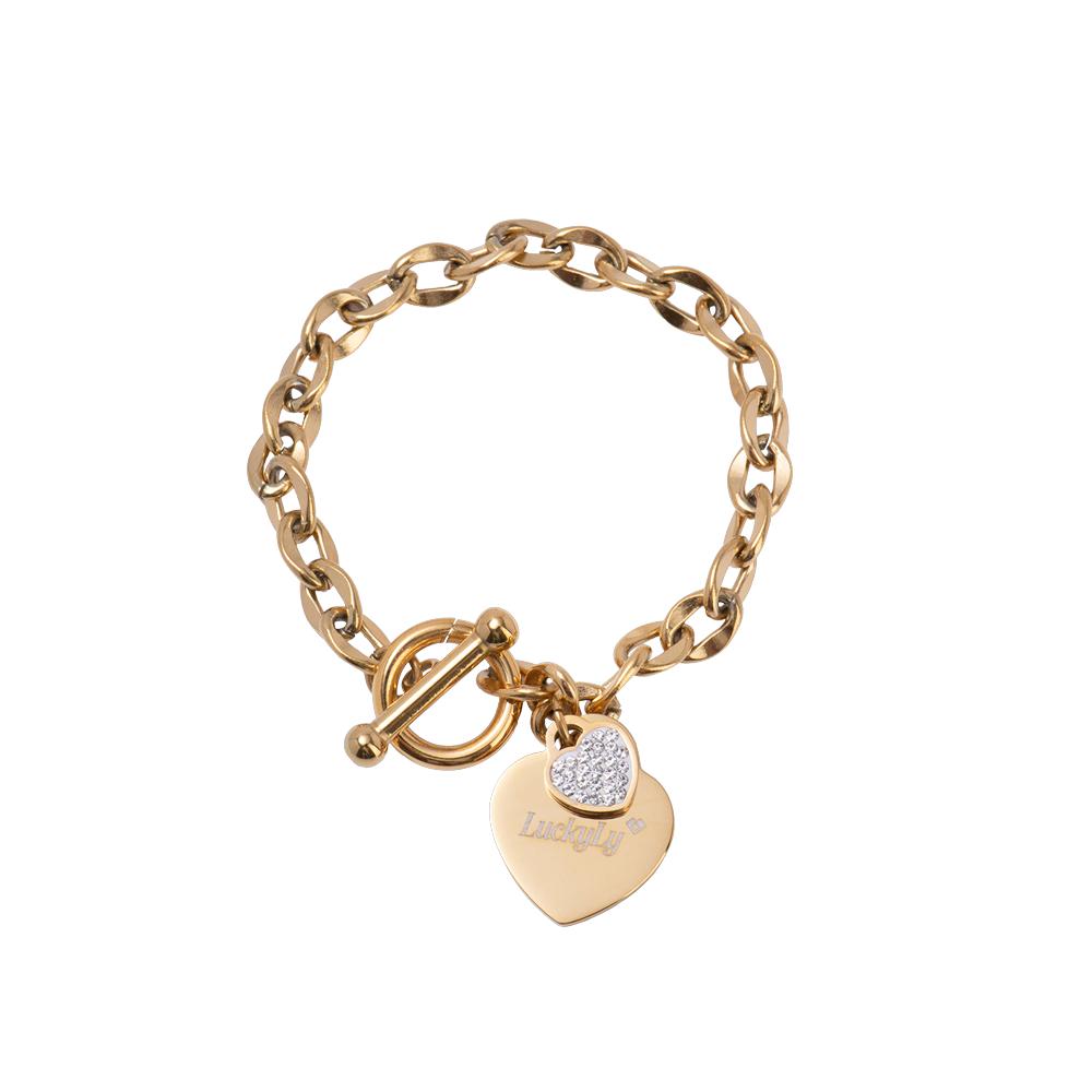 Pulsera Luckyly Dorada de Acero Inoxidable para Mujer