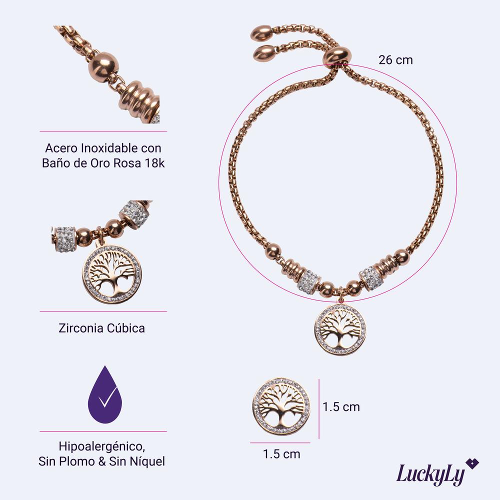 Foto 7 pulgar | Pulsera para Mujer Luckyly Pía Dije Árbol de la Vida