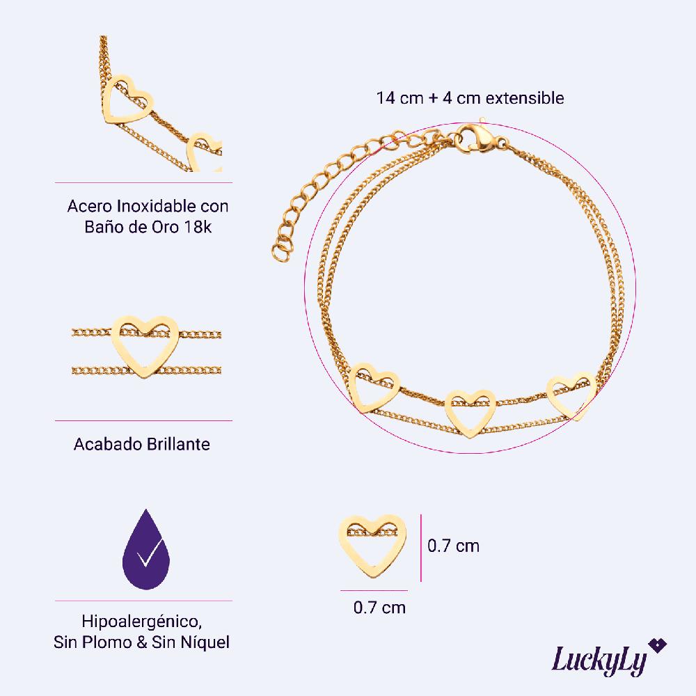 Foto 5 | Pulsera Luckyly Dorada para Mujer