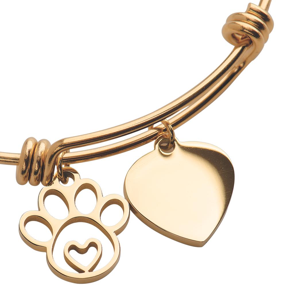 Foto 3 pulgar | Pulsera para Mujer Huella de Gato, Perro y Animales Luckyly, Color Oro