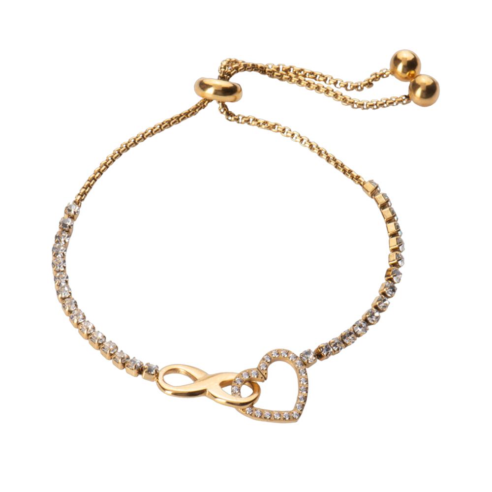 Foto 2 pulgar | Pulsera para Mujer Dije de Corazón e Infinito Luckyly, Modelo Nia Oro