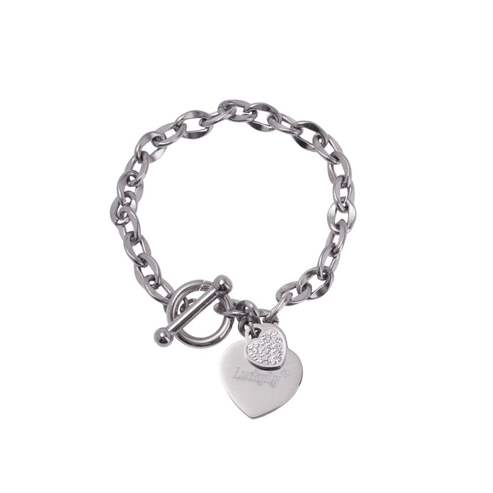 Foto 2 pulgar | Pulsera Mujer con Dijes de Corazón Luckyly, Modelo Uma Plata