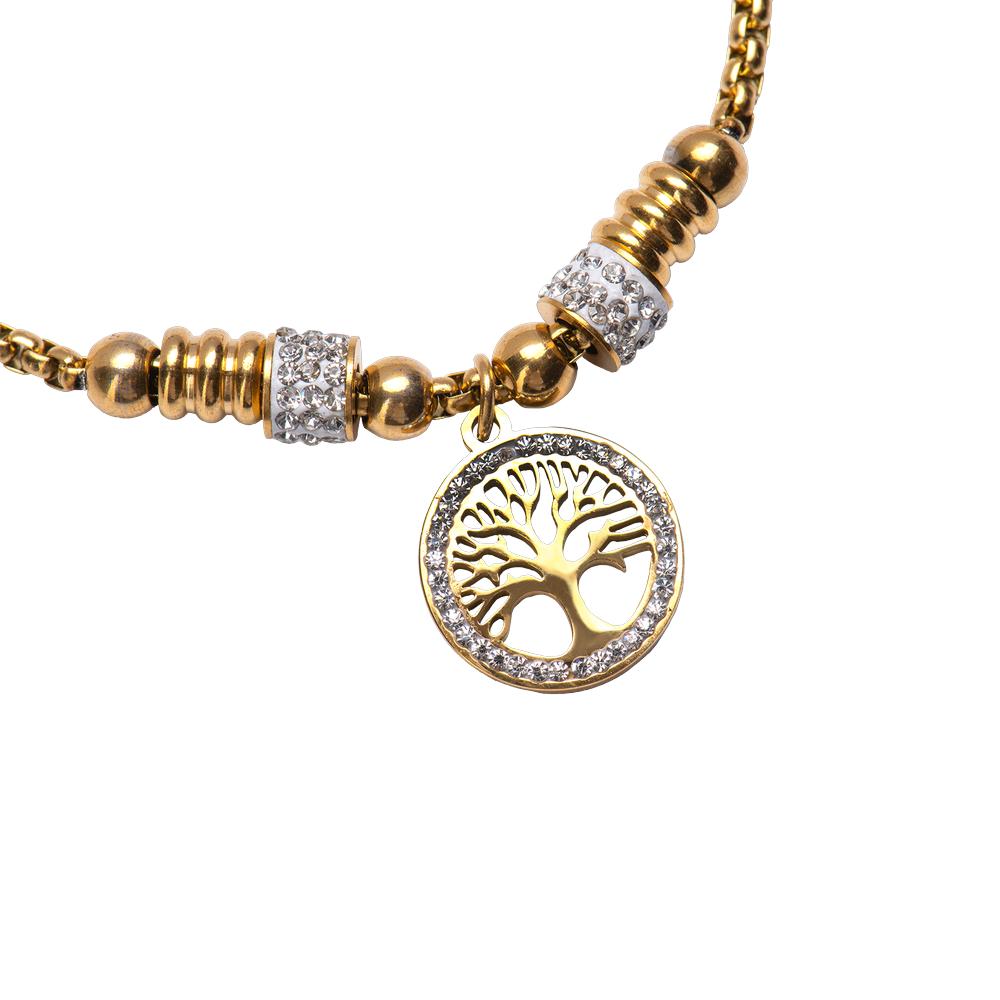 Foto 2 | Pulsera LuckyLy Dije de Árbol de la Vida Pía Oro con Zirconia Cúbica