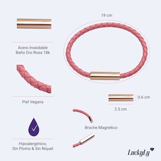 Foto 5 | Pulsera para Mujer Brazalete con Broche Magnético Luckyly, Modelo Cala Rosa