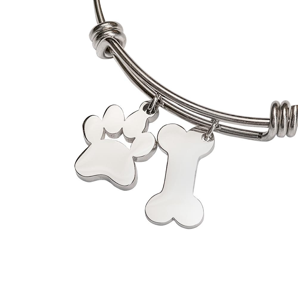 Foto 2 | Pulsera Mujer con Dijes de Huella de Perro y Hueso Luckyly, Modelo Canny Plata