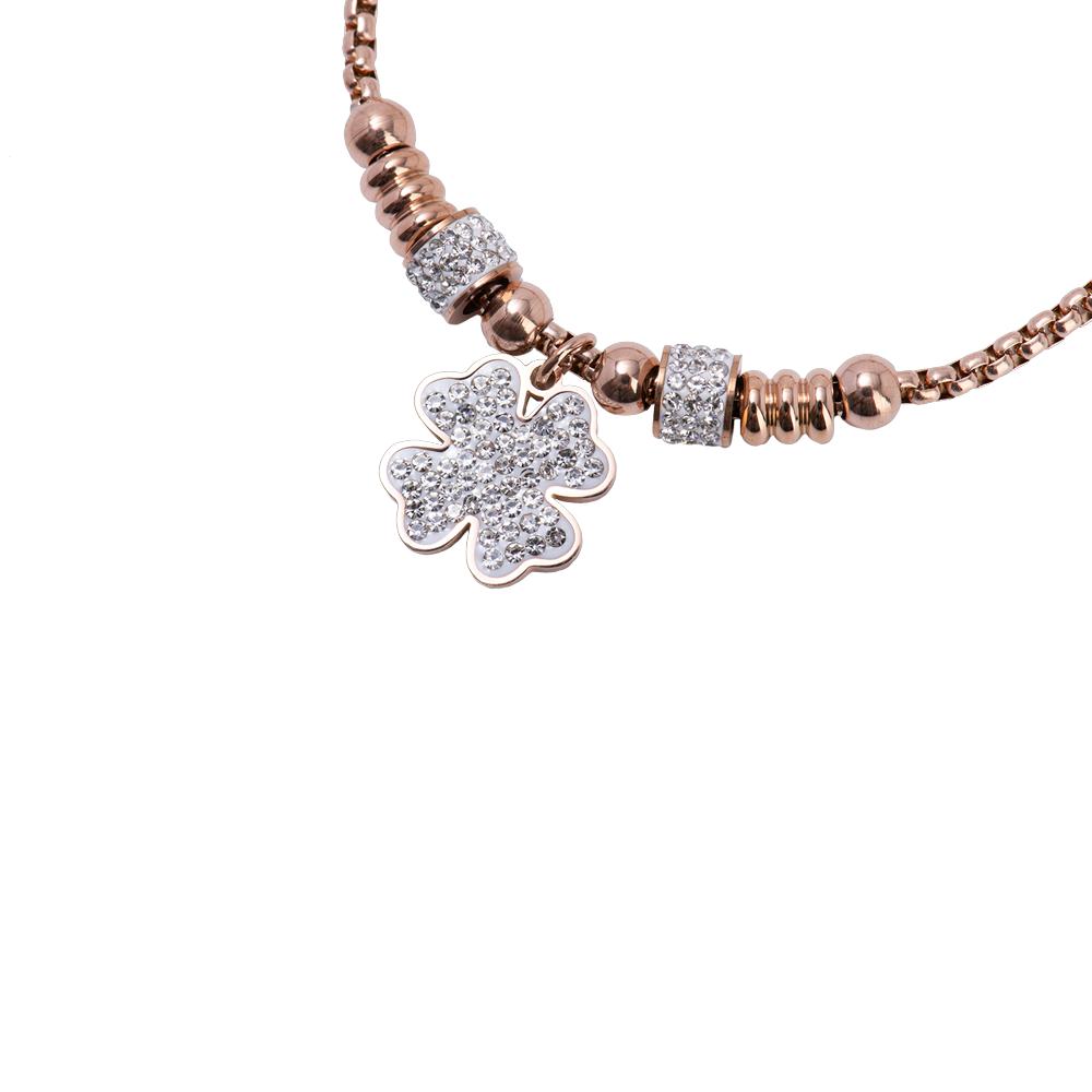 Foto 4 pulgar | Pulsera Luckyly con Dije de Trébol Buena Suerte Tea Oro Rosa