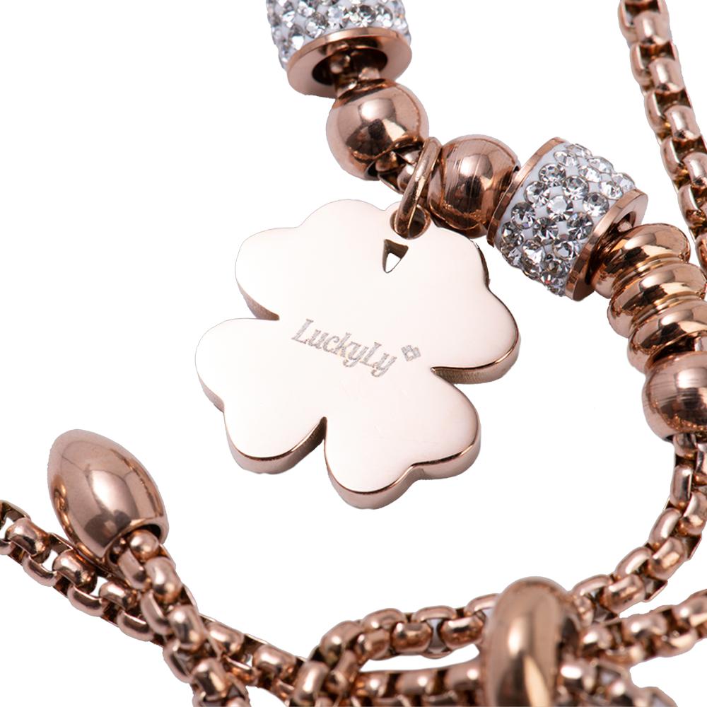 Foto 4 | Pulsera Luckyly con Dije de Trébol Buena Suerte Tea Oro Rosa