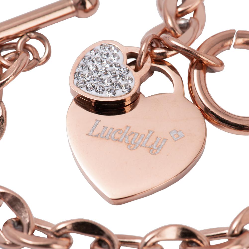 Foto 4 pulgar | Pulsera para Mujer Luckyly con Dijes de Corazón Uma