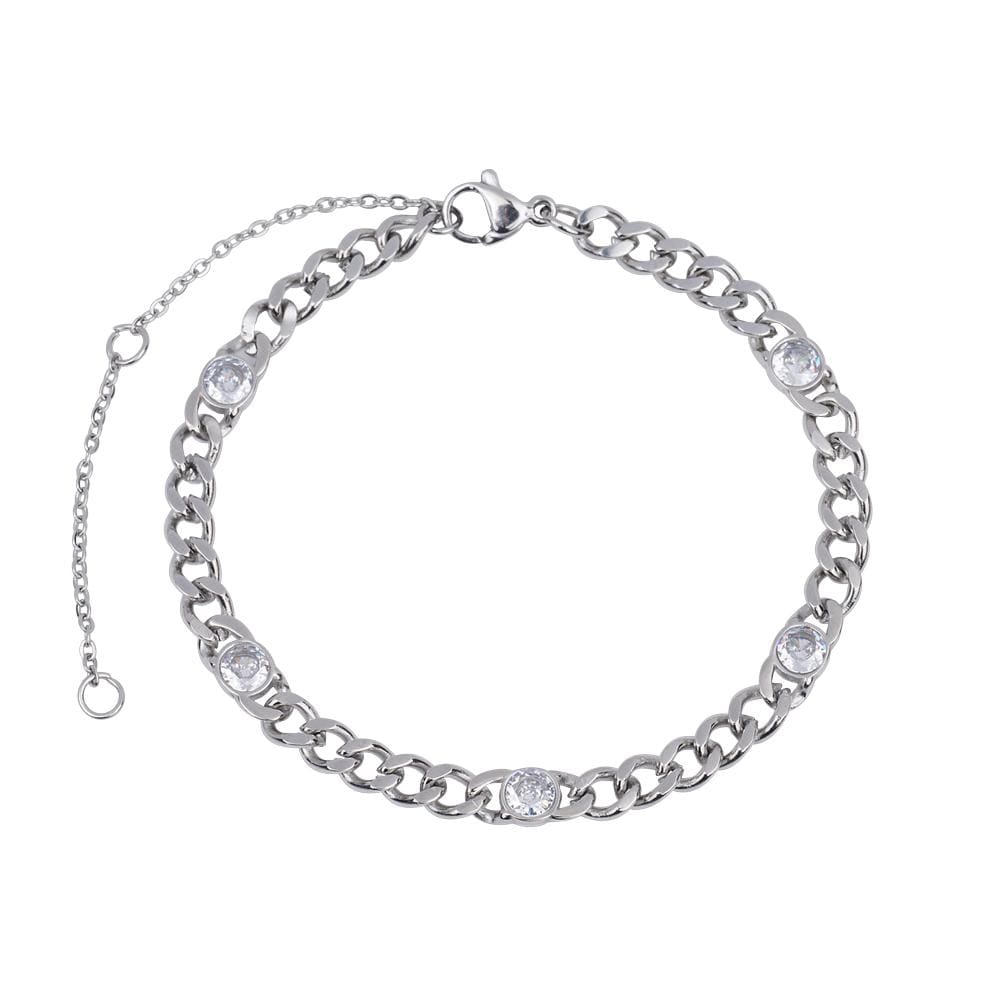 Pulsera de Cadena para Mujer con Zirconia Cúbica Luckyly Kary Plateada $499