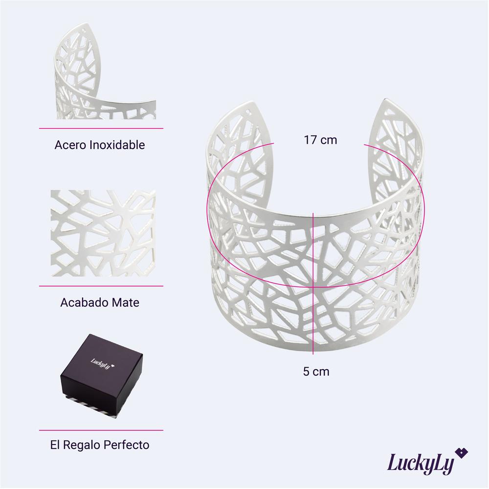 Foto 6 pulgar | Pulsera Ajustable Luckyly Florence Plateada