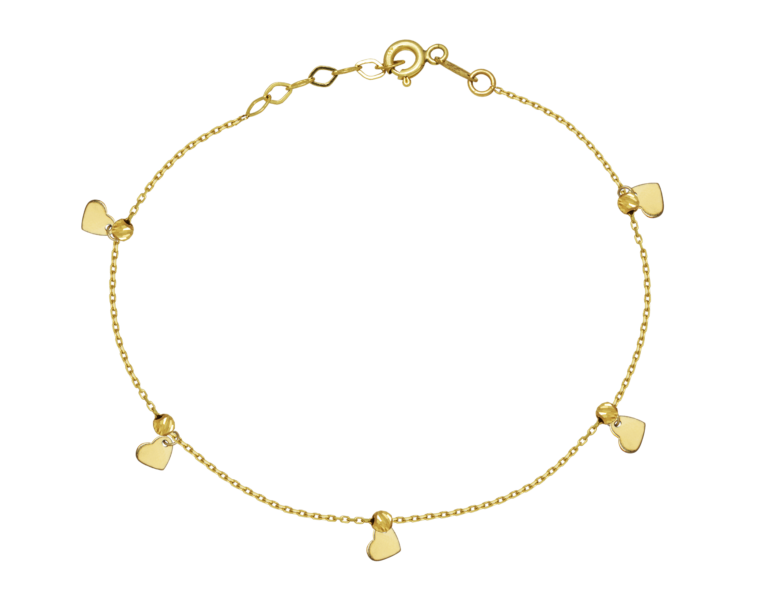 Pulsera de Corazones Horoz de Oro 10k