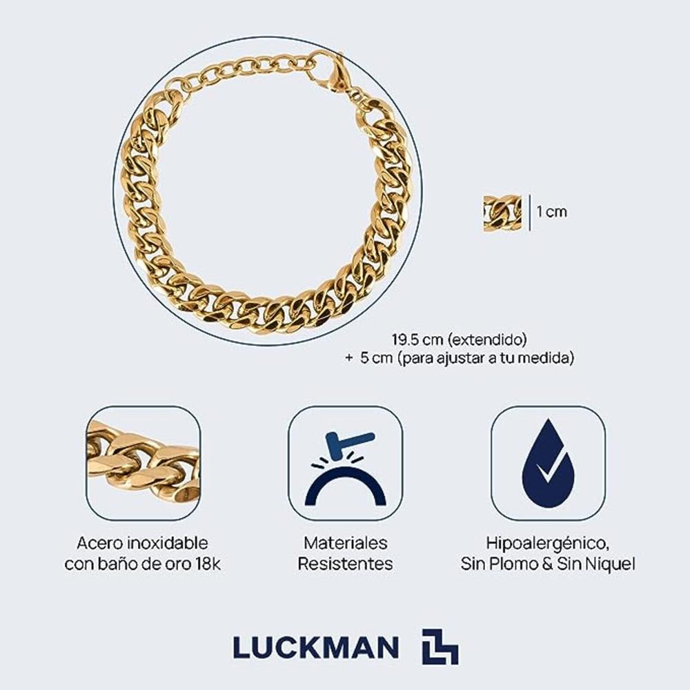 Foto 7 pulgar | Pulsera para Hombre Luckman de Cadena Clark Dorada