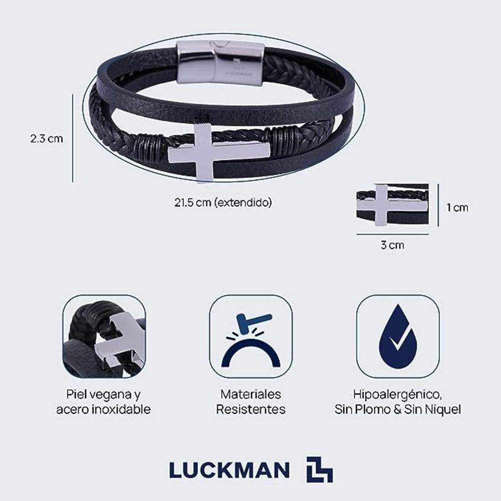 Foto 6 pulgar | Pulsera de Cruz Luckman Saul para Hombre