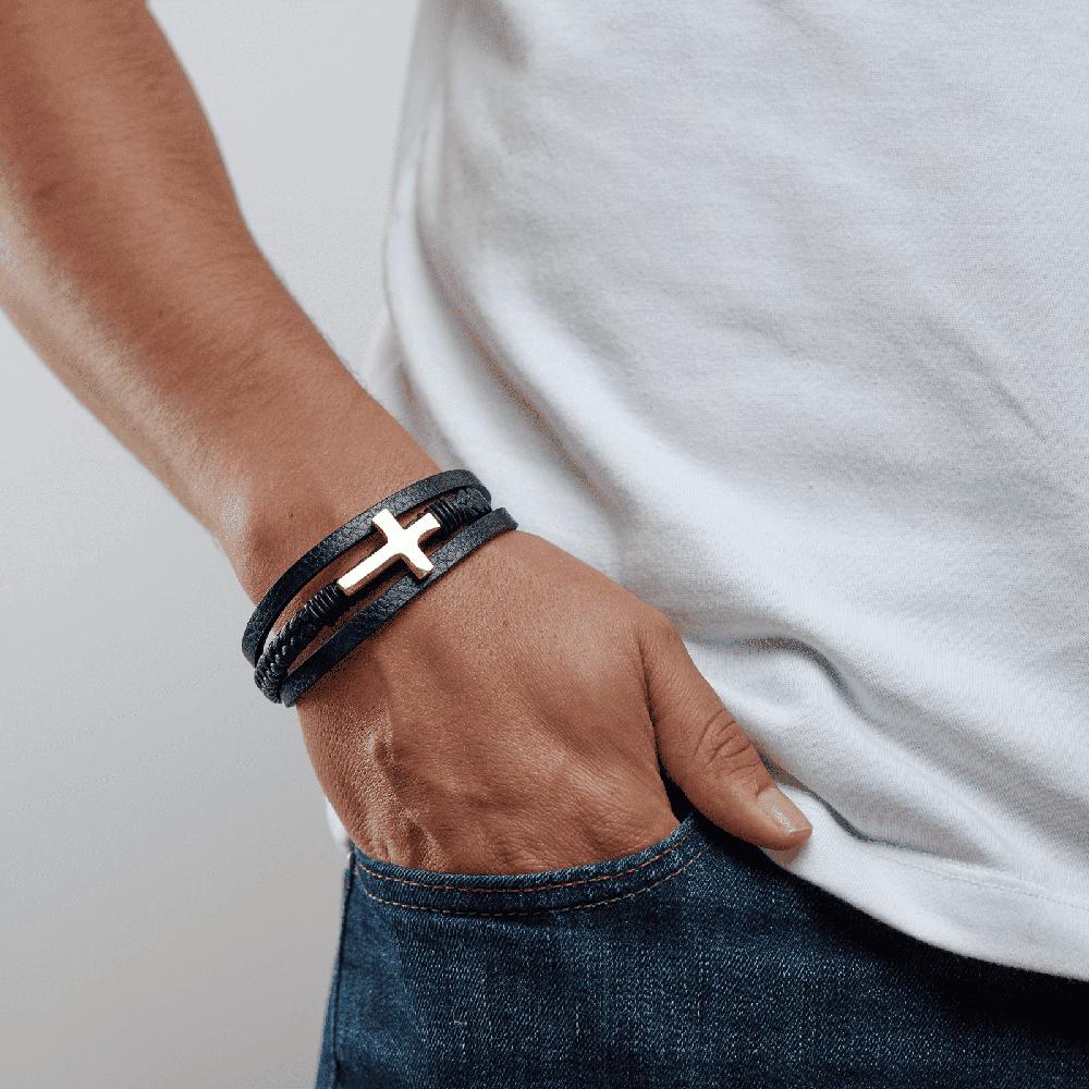 Foto 4 | Pulsera de Cruz Luckman Saul para Hombre