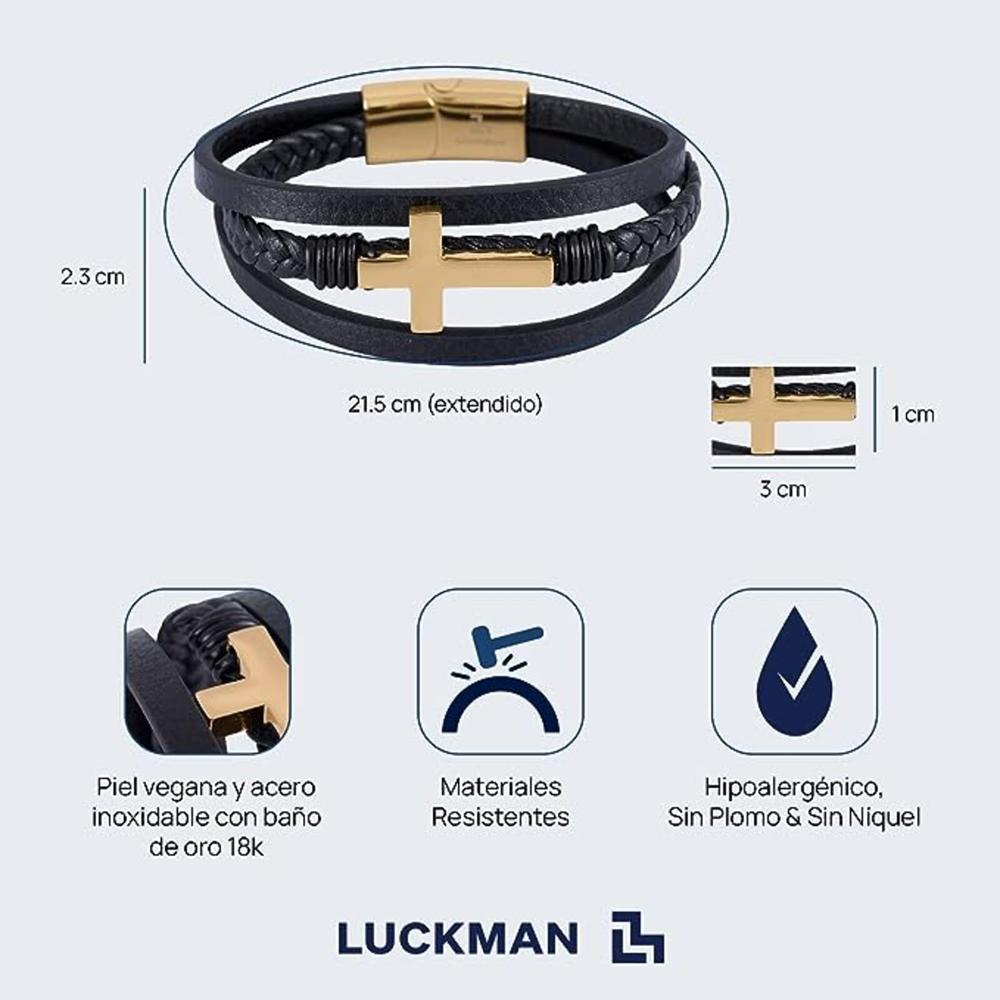 Foto 6 pulgar | Pulsera de Cruz Luckman Saul para Hombre