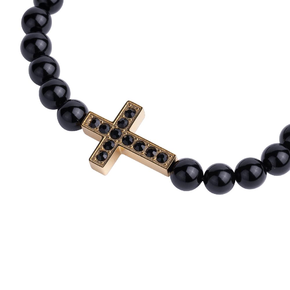 Foto 2 | Pulsera para Hombre Cruz Jade Negro Luckman