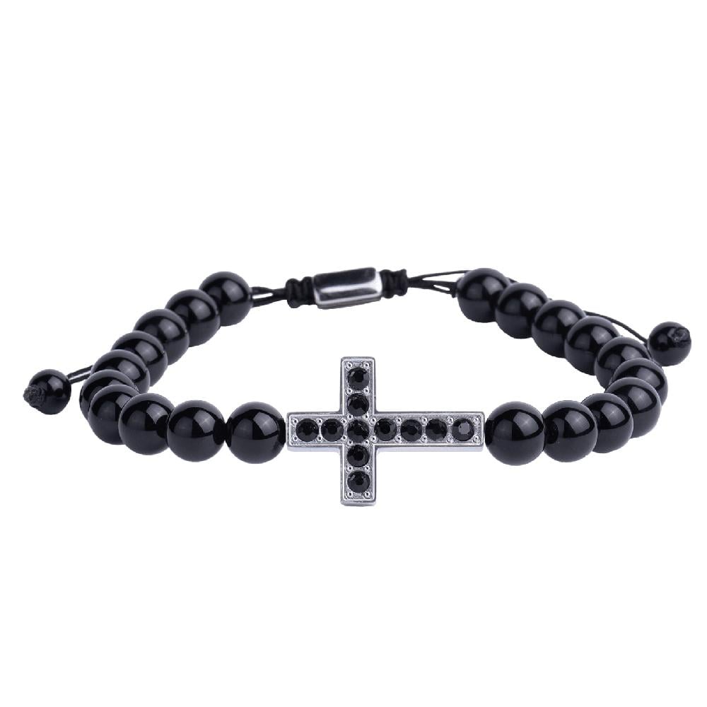 Pulsera para Hombre de Cruz Jade Negro Luckman $389
