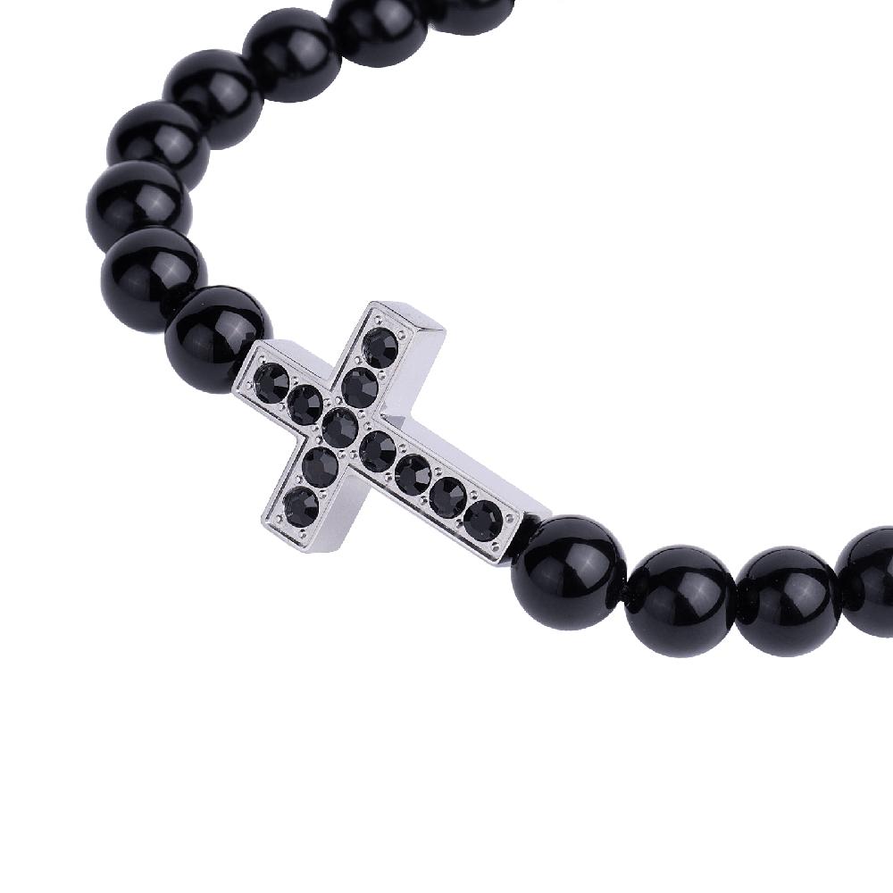 Foto 2 | Pulsera para Hombre de Cruz Jade Negro Luckman