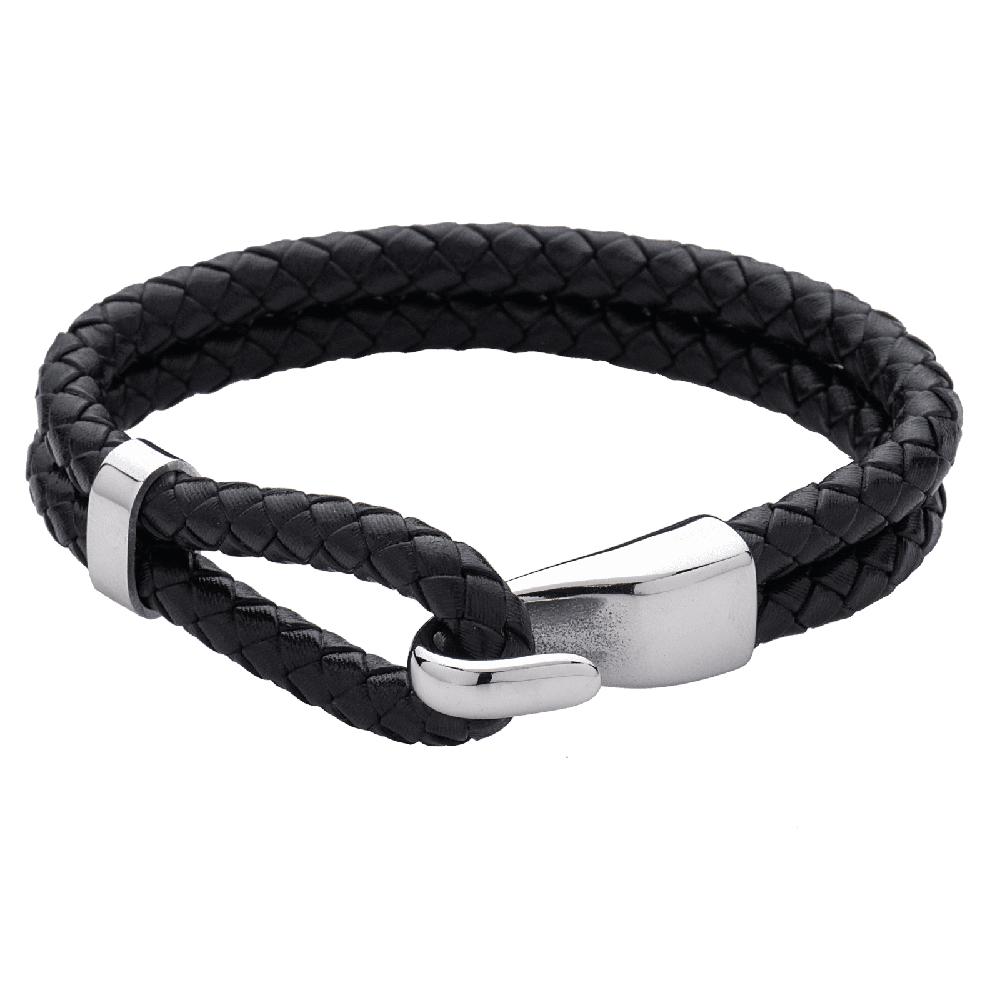 Brazalete Luckman Quentin Negra Piel Vegana para Hombre