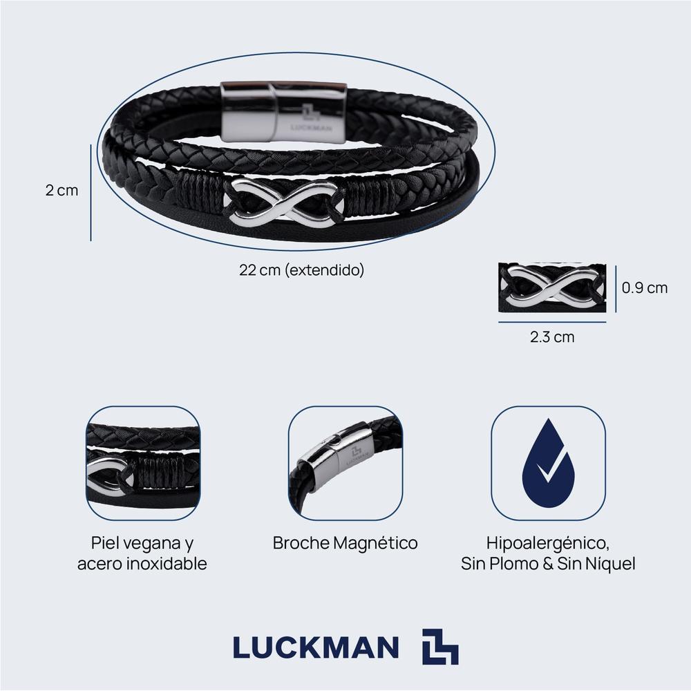 Foto 7 pulgar | Pulsera de Infinito Luckman Félix para Hombre