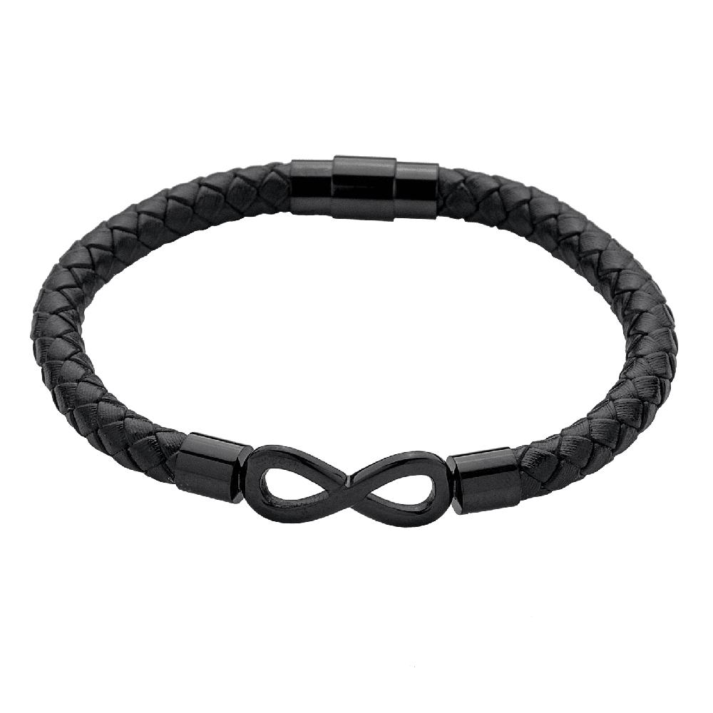 Pulsera de Infinito Owen de Piel Vegana y Acero Inoxidable para Hombre $489