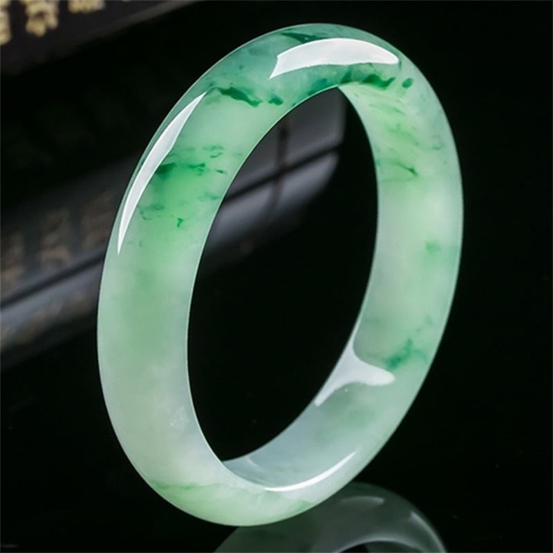 Foto 2 pulgar | Venta Internacional-pulsera De Jade Birmana De Grado A Con Flor Glutinosa De Hielo, 20 Mm