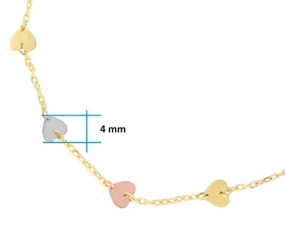 Foto 5 | Pulsera de Corazones Lisos Oro 10k Horoz Ci187