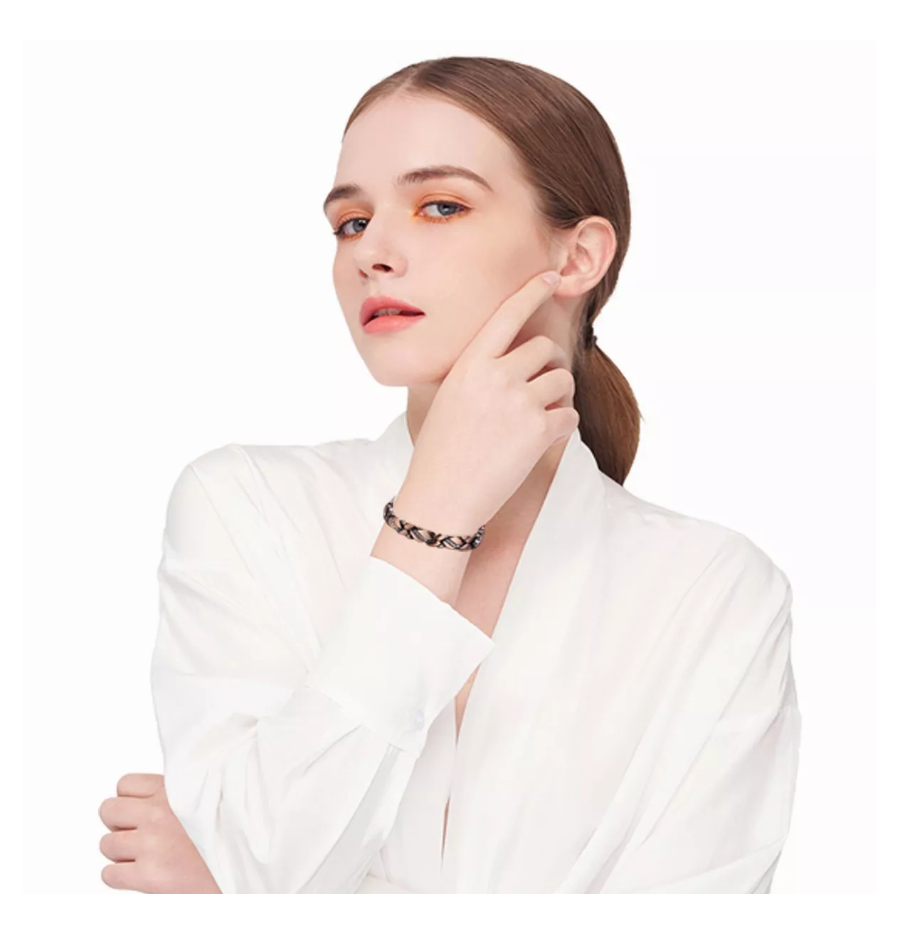 Foto 4 | Pulsera Magnética con Eslabones de Cobre para Mujer