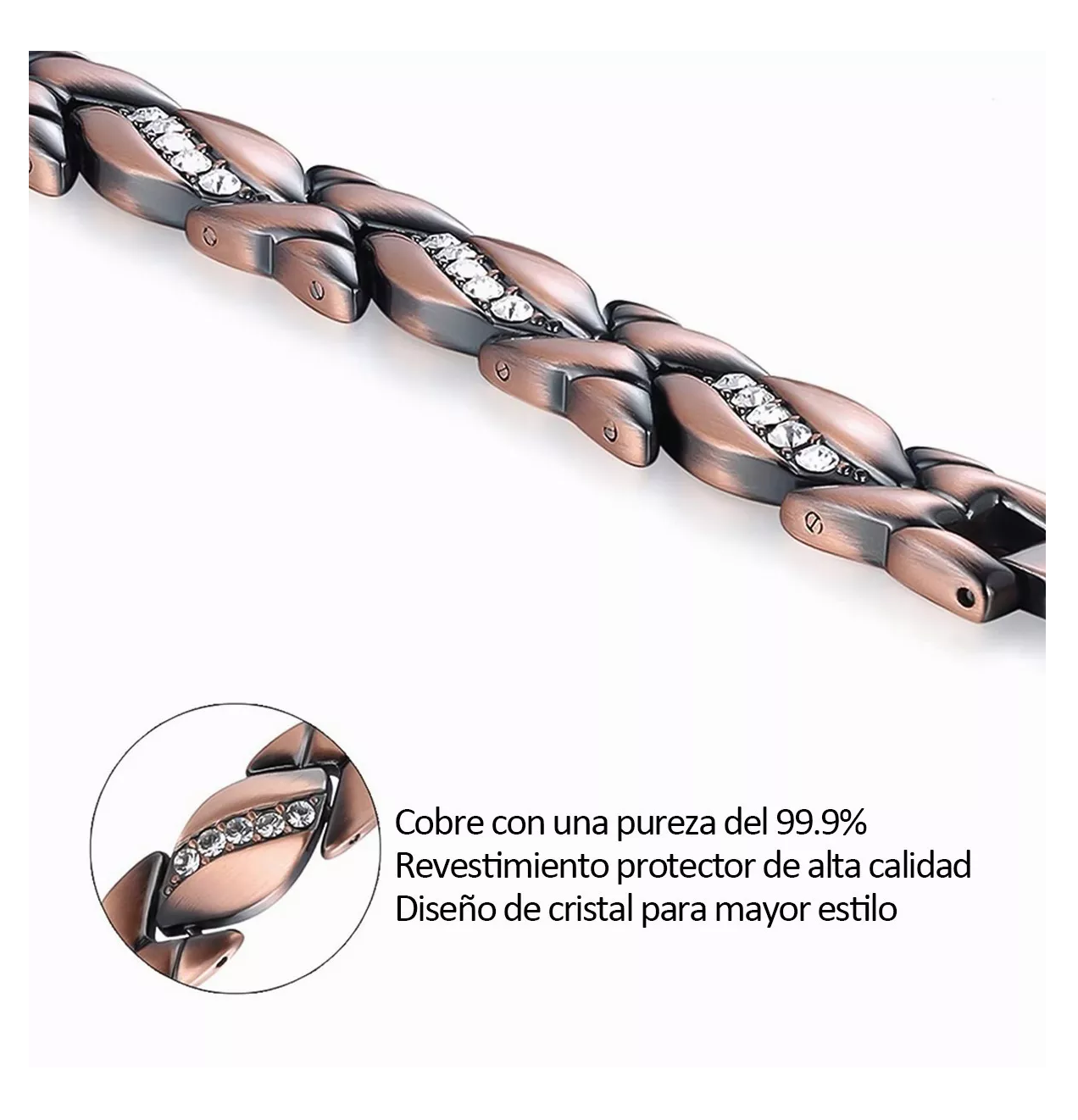 Foto 5 | Pulsera Magnética con Eslabones de Cobre para Mujer