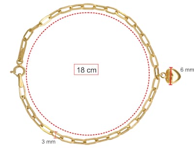Foto 4 | Pulsera Colguije Corazón Abombado 18cm Horoz 10k Ci215