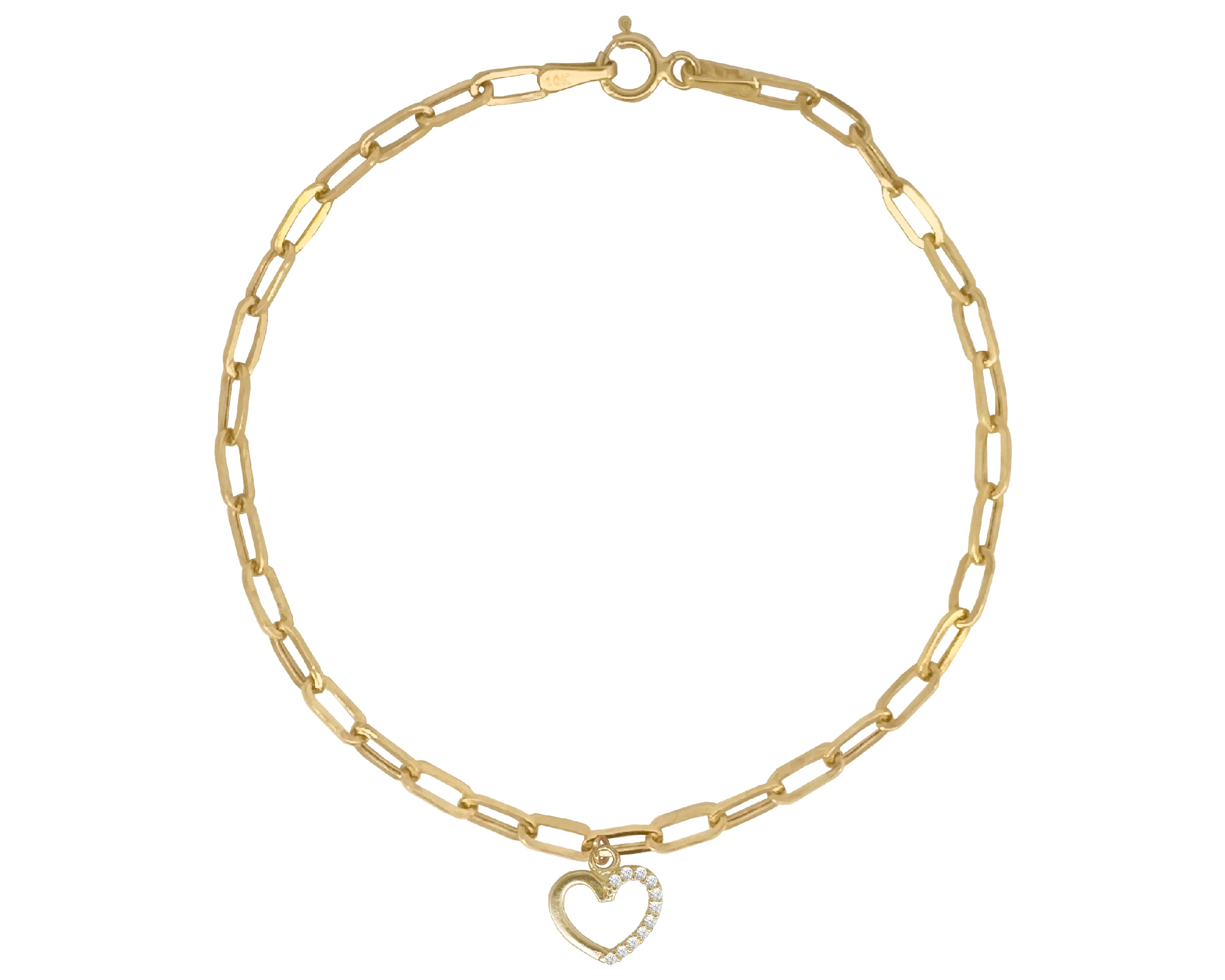 Foto 2 pulgar | Pulsera Colguije Corazón Circonias 18cm Horoz 10k Ci216
