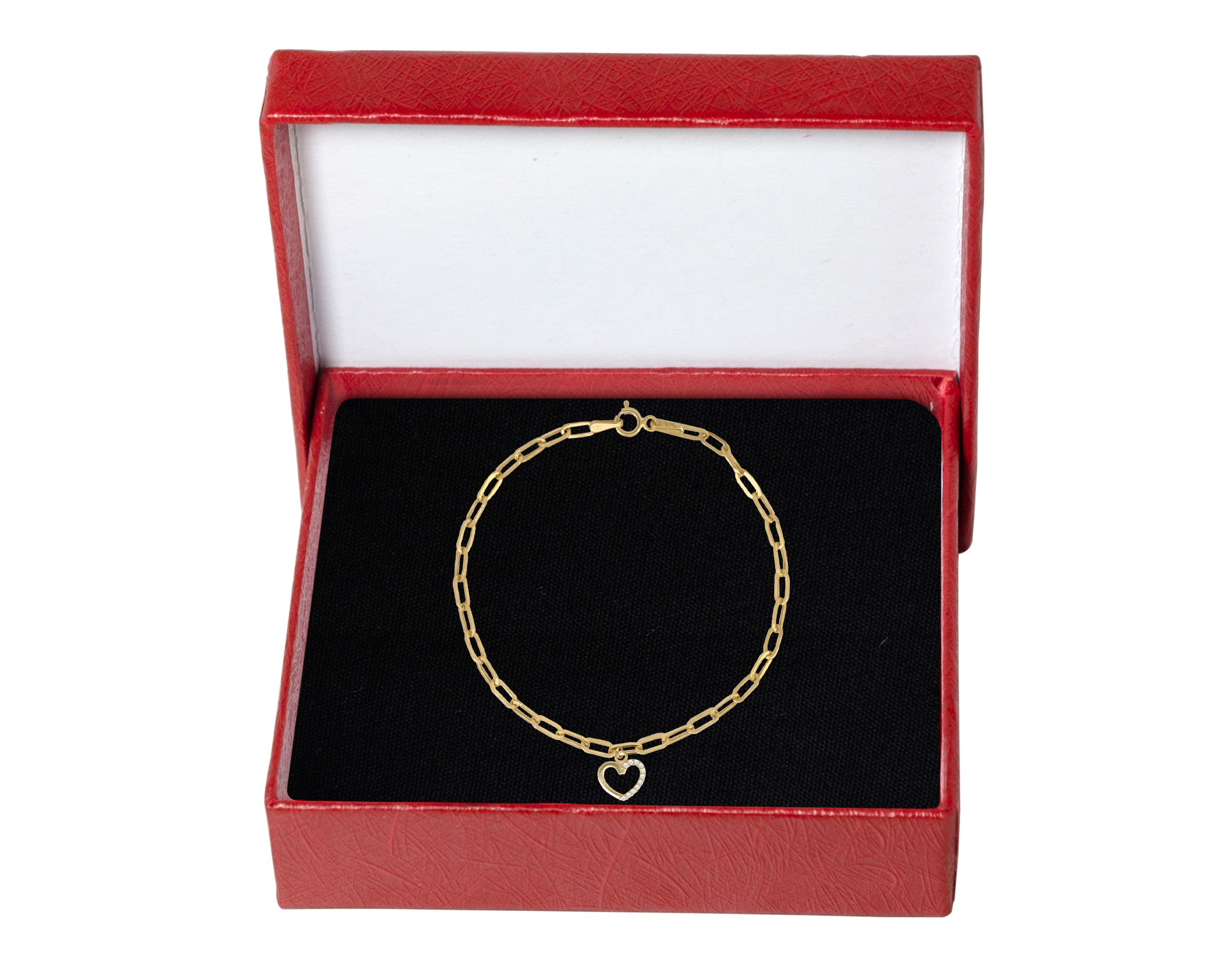 Foto 4 pulgar | Pulsera Colguije Corazón Circonias 18cm Horoz 10k Ci216