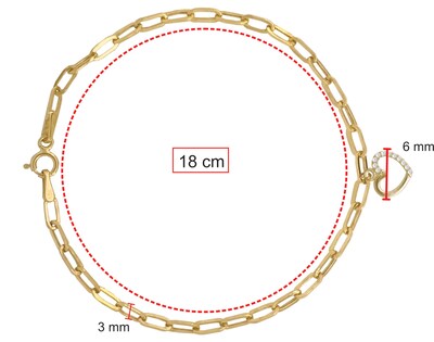 Foto 4 | Pulsera Colguije Corazón Circonias 18cm Horoz 10k Ci216