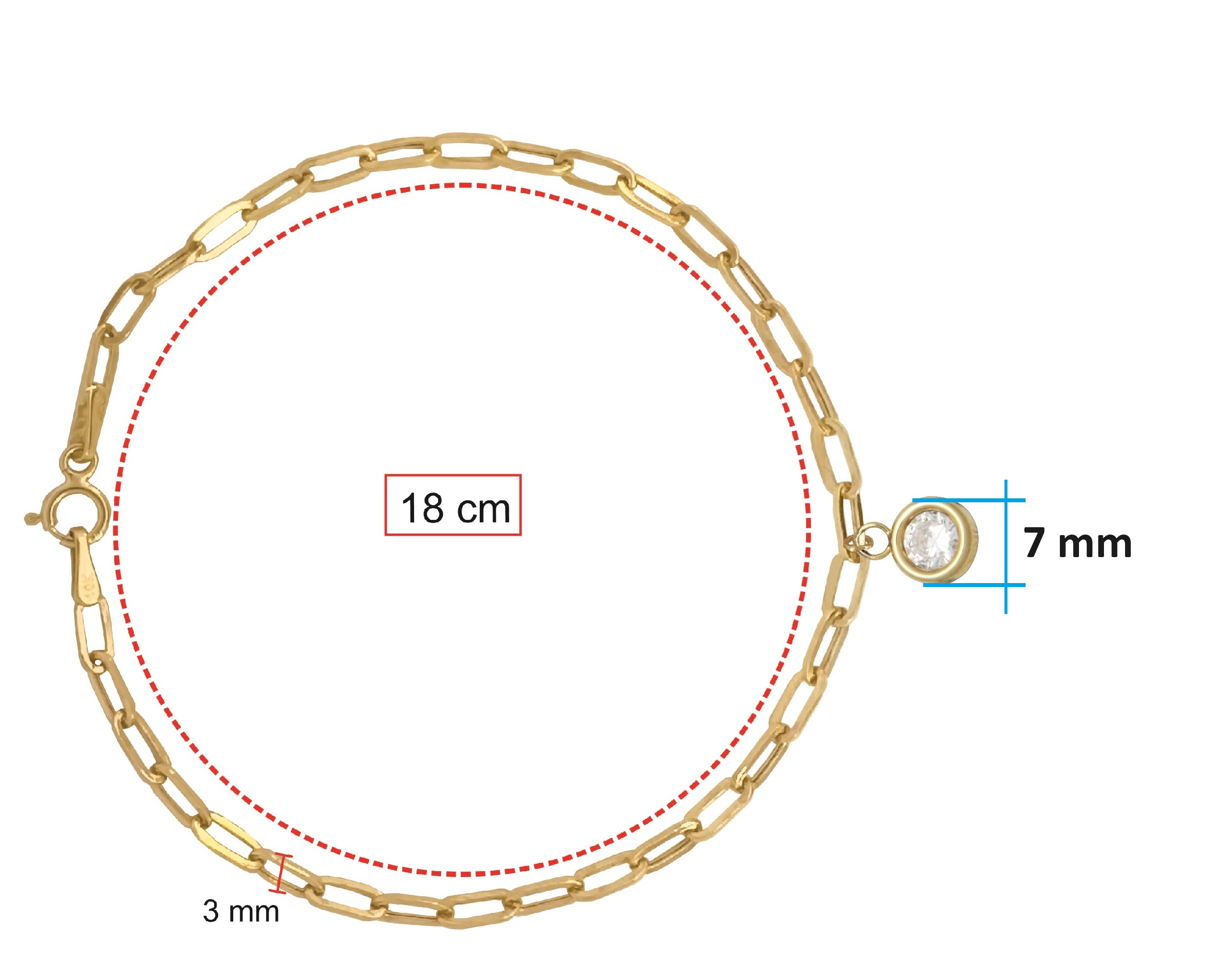 Foto 5 pulgar | Pulso Inglés Circulo Circonia 18cm Horoz Oro 10k Ci221