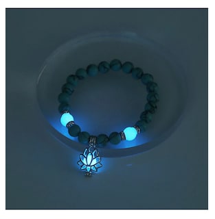 Foto 3 | 1 Par Pulsera Luminosa De Flor De Loto Para Parejas Brilla, Azul/gris